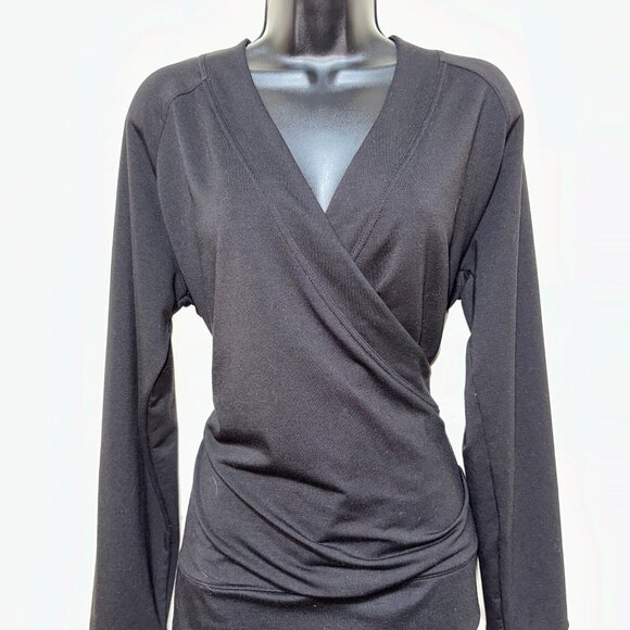 Cozy Yoga -  Studio by Energy Zone Black Overlap Sweater, Size Large - Picture 1 of 8